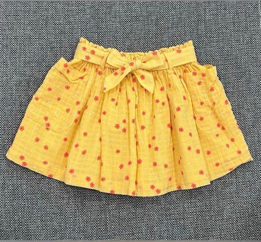 Cat & Jack Girls' Tie-Waist Floral Skirt (XS 4/5)